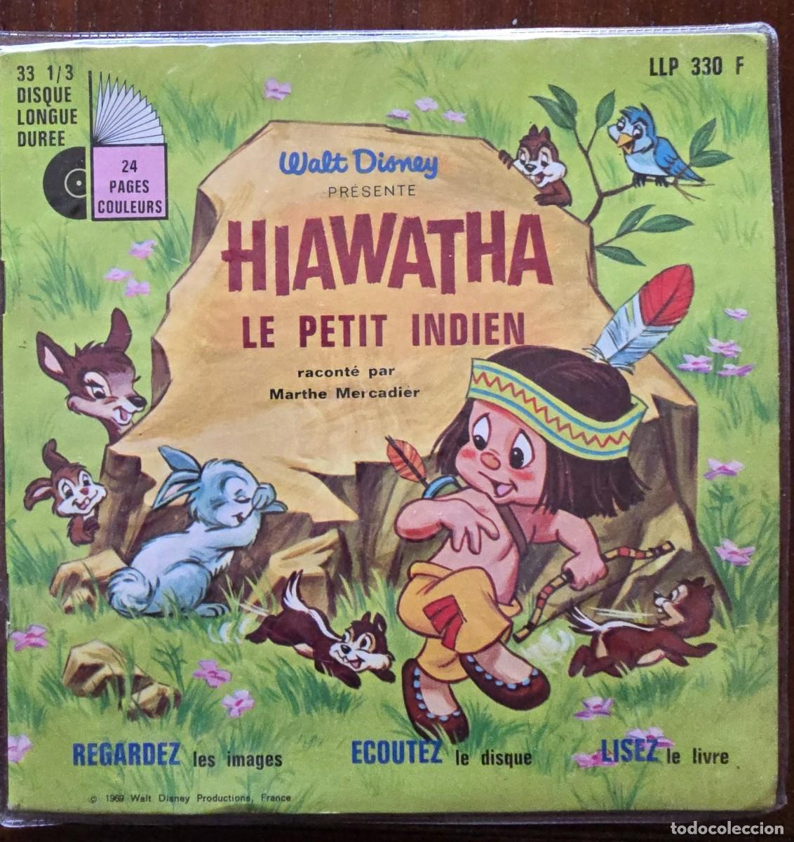 Vinyl records: Disco Single.Hiawatha Le Petit Indien.Walt Disney con cuento