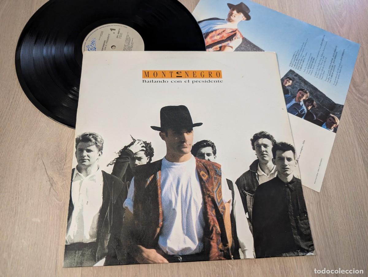 Discos de vinilo: MONTENEGRO - BAILANDO CON EL PRESIDENTE ..LP CON LETRAS DE 1990 - EPIC-CBS .INCLUYE ..&iexcl;QUE CARAY!.