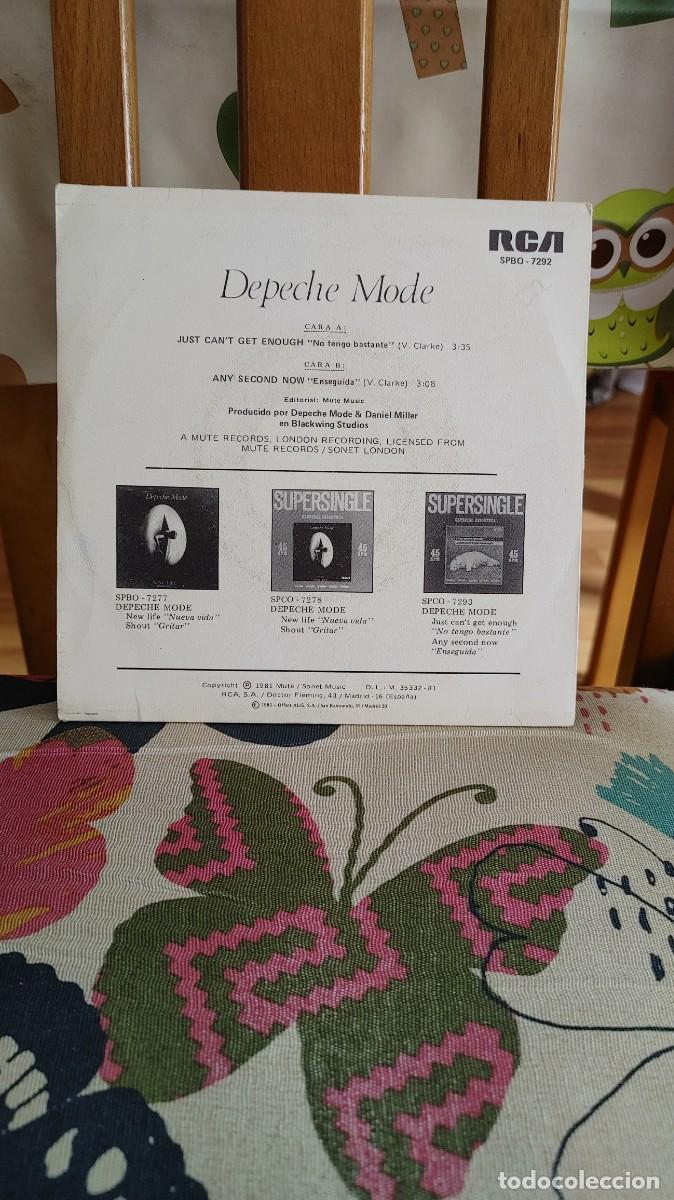Discos de vinilo: DEPECHE MODE-SINGLE JUST CAN`T GET ENOUGH - Foto 2