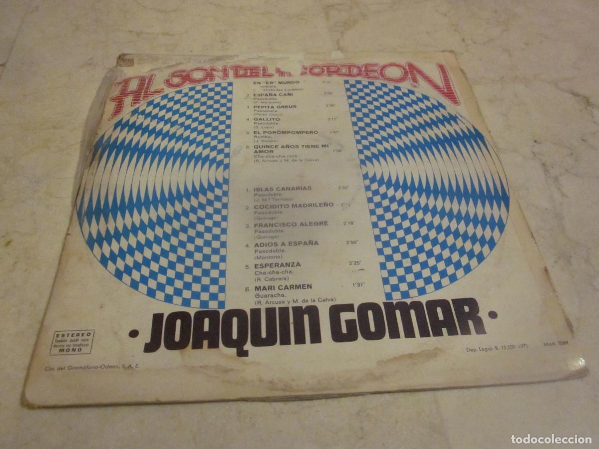 Discos de vinilo: JOAQUIN GOMAR - AL SON DEL ACORDEON LP - REGAL 1971 - Foto 2
