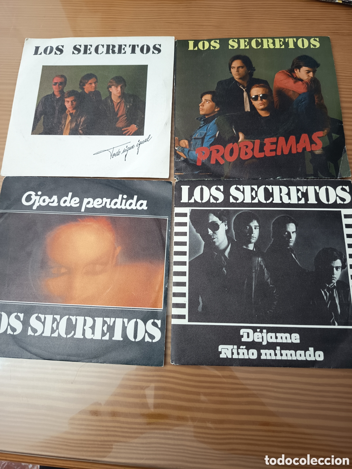 Disques de vinyle: Lote de 4 singles de vinilo de Los Secretos,muy buen estado
