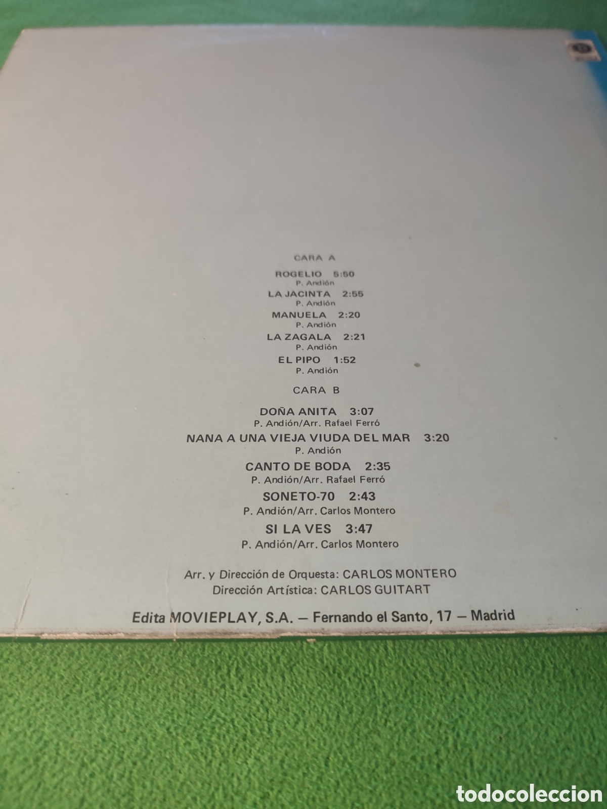 Discos de vinilo: Patxi Andion - Grandes &Eacute;xitos edici&oacute;n 1981 - Foto 2