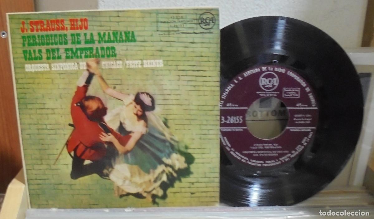 Dischi in vinile: J. Strauss, hijo. Periodicos de la ma&ntilde;ana / Vals del emperador. RCA 1959 -- Single