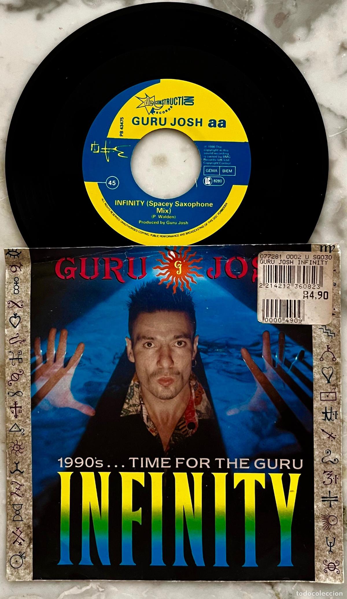 Discos de vinilo: GURU JOSH. INFINITY ( SPACEY SAXOPHONE MIX ). SINGLE 1990 UK
