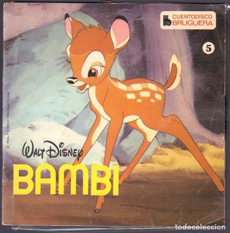 Disques de vinyle: BAMBI (WALT DISNEY) - CUENTODISCO BRUGUERA N&ordm; 5 / EP HISPAVOX 1967 RF-8067
