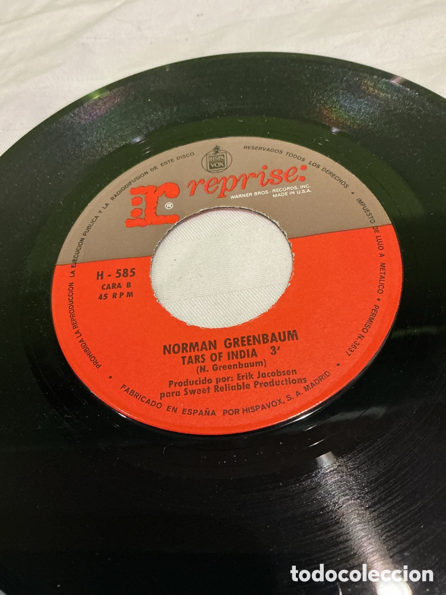 Discos de vinilo: NORMAN GREENBAUM &ndash; ESP&Iacute;RITU EN EL CIELO &ndash; SINGLE 1970 - Foto 4