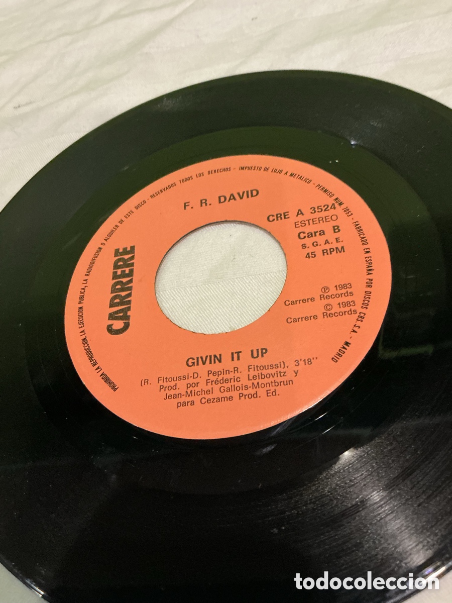 Discos de vinilo: F. R. DAVID &ndash; MUSIC &ndash; SINGLE 1983 - Foto 4