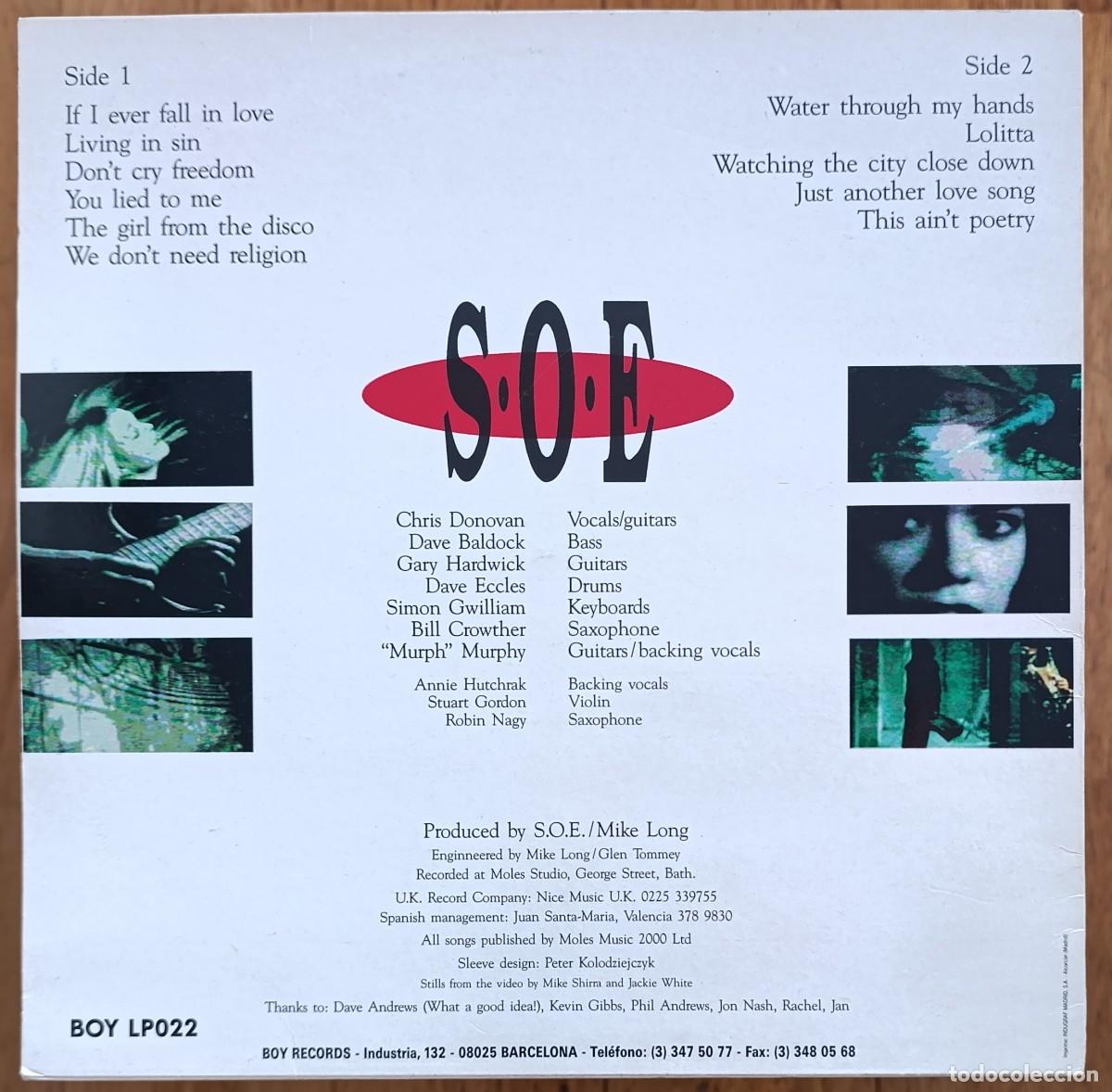 Discos de vinilo: S&middot;O&middot;E - SOMEWHERE OVER ENGLAND LP 1992 BOY RECORDS SYNTH POP - Foto 2