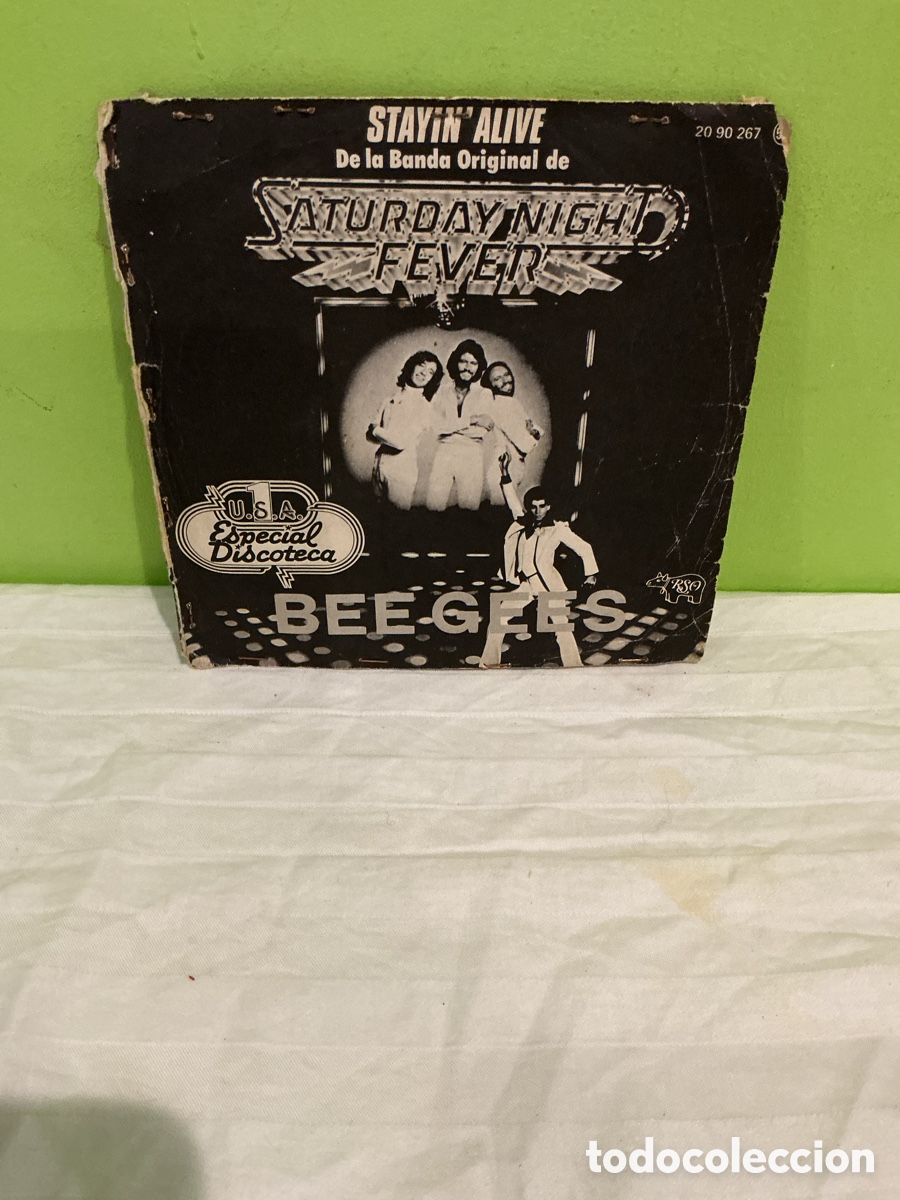 Discos de vinilo: BEE GEES &ndash; STAYIN&rsquo; ALIVE &ndash; SINGLE 1977