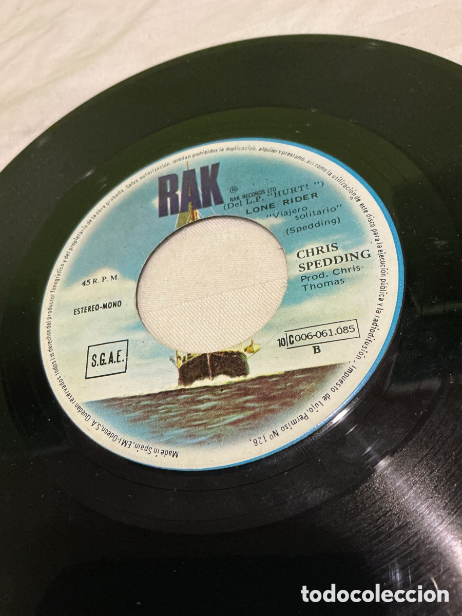 Discos de vinilo: CHRIS SPEDDING &ndash; CORRECAMINOS &ndash; SINGLE 1978 - Foto 3