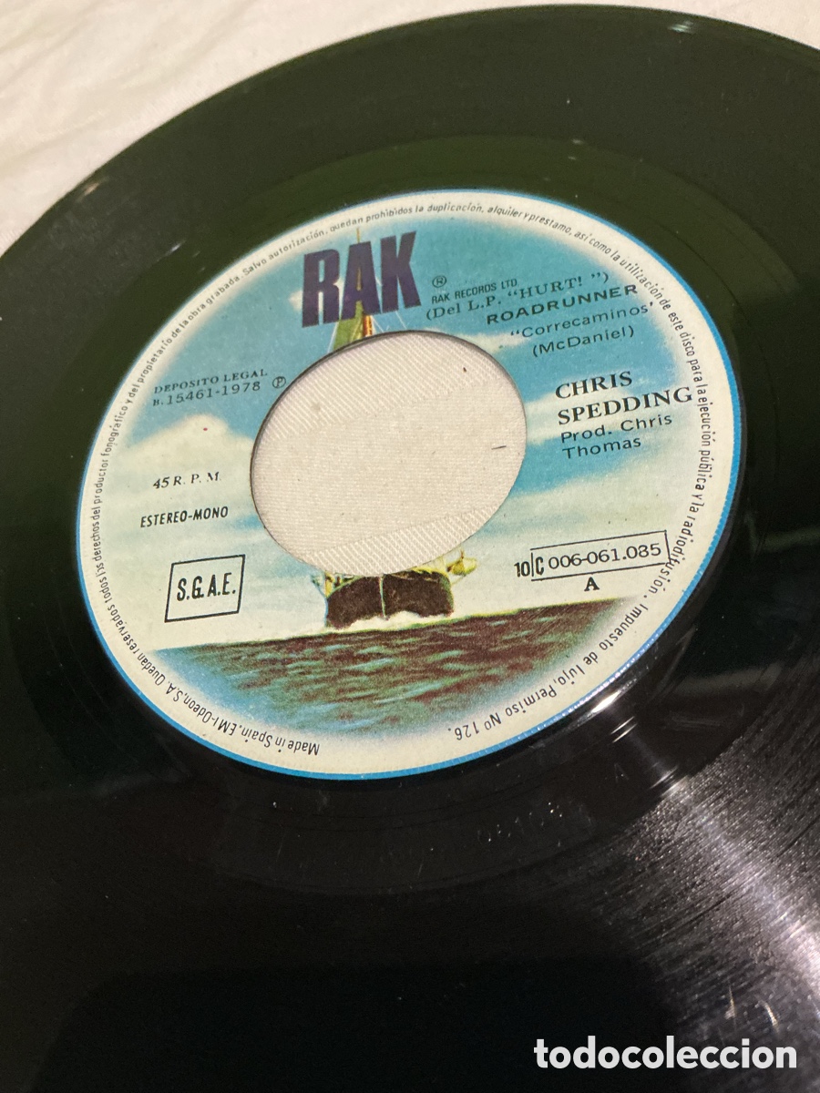 Discos de vinilo: CHRIS SPEDDING &ndash; CORRECAMINOS &ndash; SINGLE 1978 - Foto 4