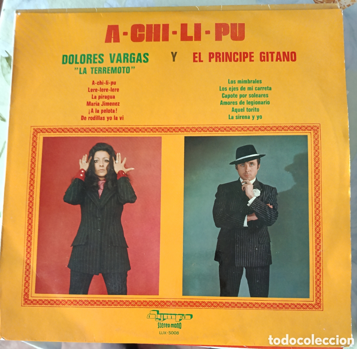 Discos de vinilo: Dolores Vargas y El Pr&iacute;ncipe Gitano Lp sello Olympo editado en Espa&ntilde;a a&ntilde;o 1974