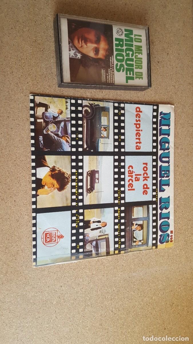 Discos de vinilo: Single Despierta/Rock de la c&aacute;rcel+Cinta de m&uacute;sica en casete/cassette, Lo mejor de Miguel Rios