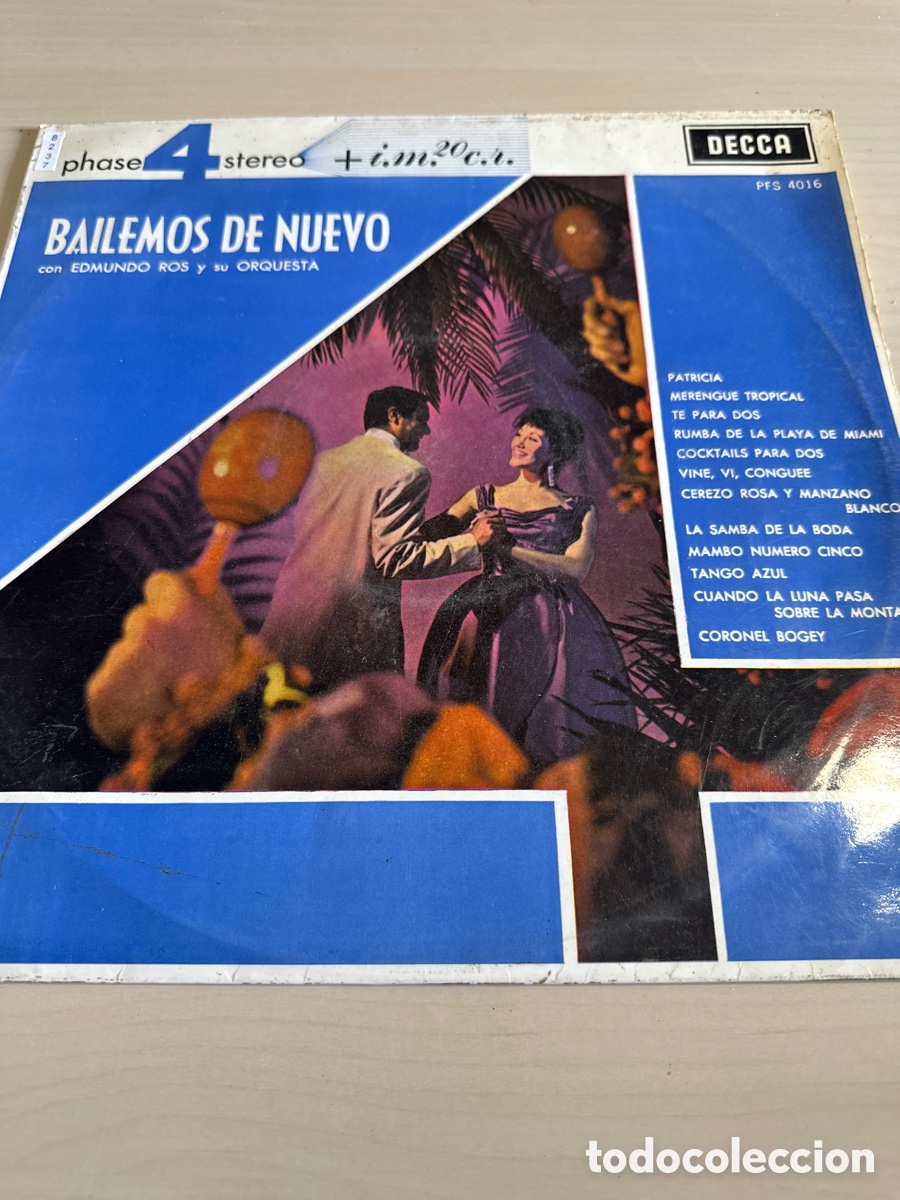 Discos de vinilo: VIN8237 bailemos de nuevo con Edmundo ros y su orquesta vinilo segunda mano