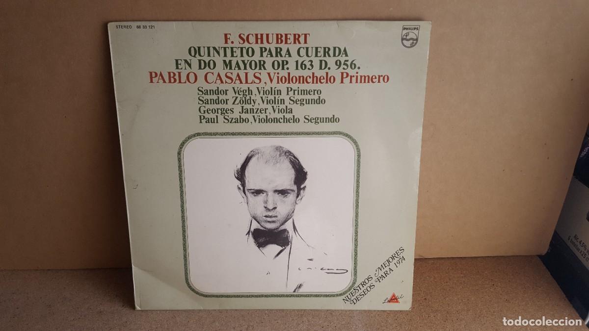Dischi in vinile: Disco de vinilo &aacute;lbum LP. Schubert, Quinteto para cuerda en do mayor. Pablo Casals. Philips.