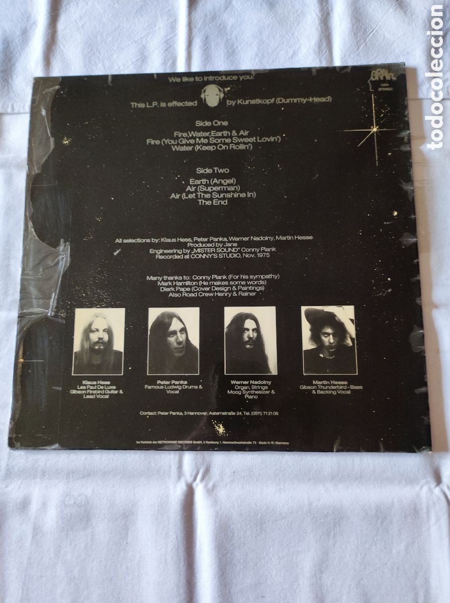 Discos de vinilo: JANE - FIRE, WATER, EARTH & AIR - Foto 2