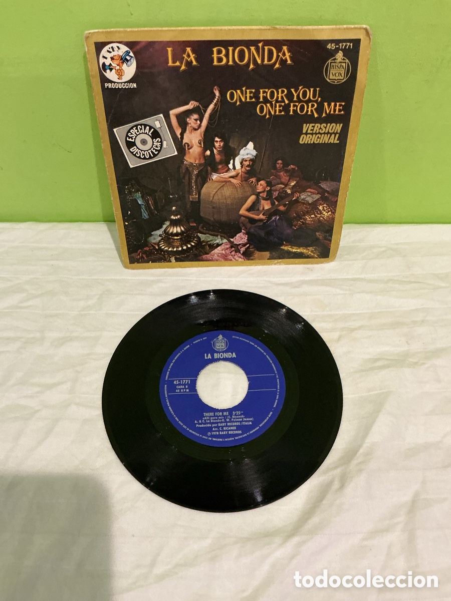 Discos de vinilo: LA BIONDA &ndash; ONE FOR YOU, ONE FOR ME &ndash; SINGLE 1978 - Foto 2