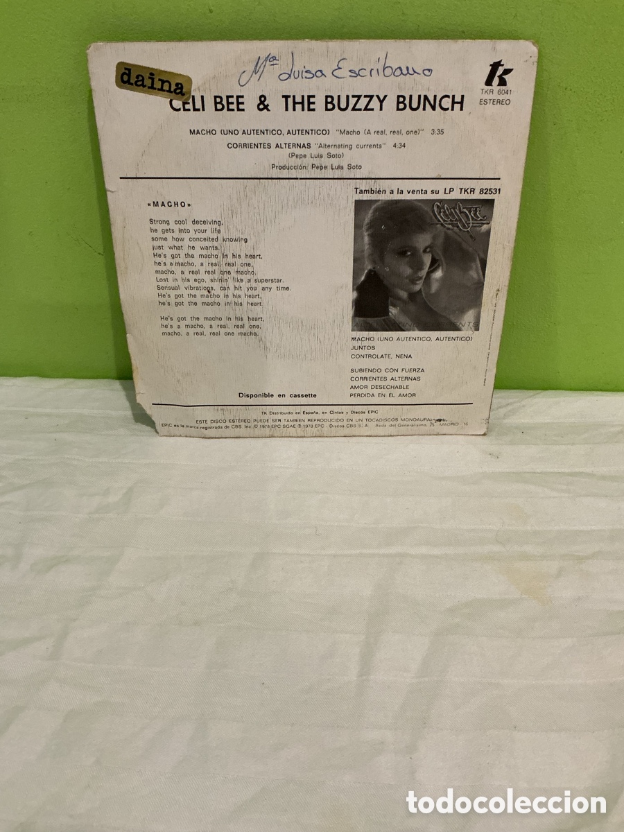 Discos de vinilo: CELI BEE & THE BUZZY BUNCH &ndash; MACHO &ndash; SINGLE 1978 - Foto 6