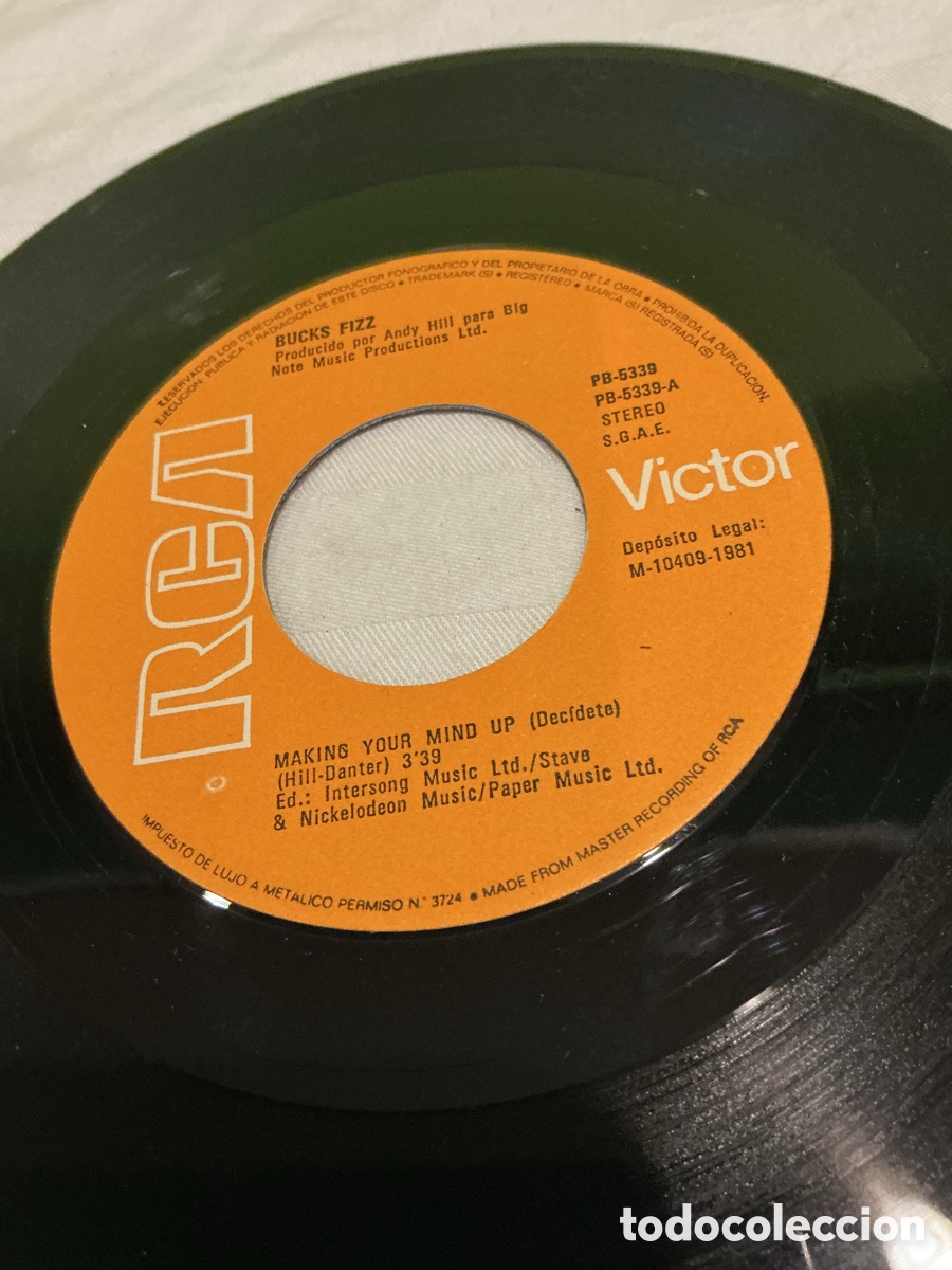 Discos de vinilo: BUCKS FIZZ &ndash; MAKING YOUR MIND UP &ndash; SINGLE 1981 - Foto 4