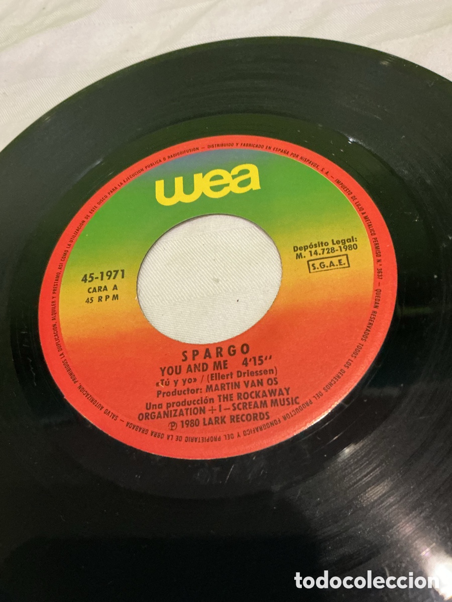Discos de vinilo: SPARGO &ndash; YOU AND ME &ndash; SINGLE 1980 - Foto 3