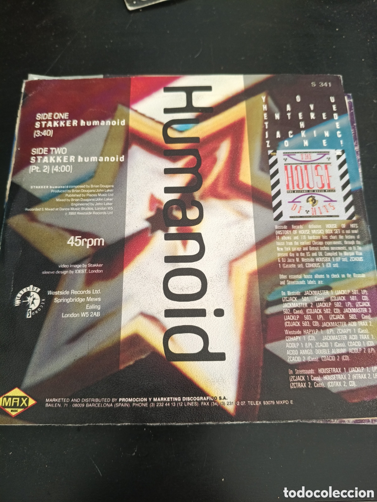 Discos de vinilo: Humanoid &ndash; Stakker Humanoid. Vinilo 7&rdquo; single 1989 Espa&ntilde;a - Foto 2