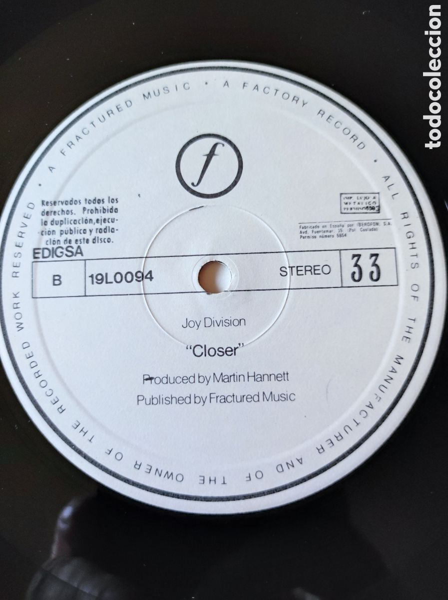Discos de vinilo: JOY DIVISION - CLOSER - Foto 4