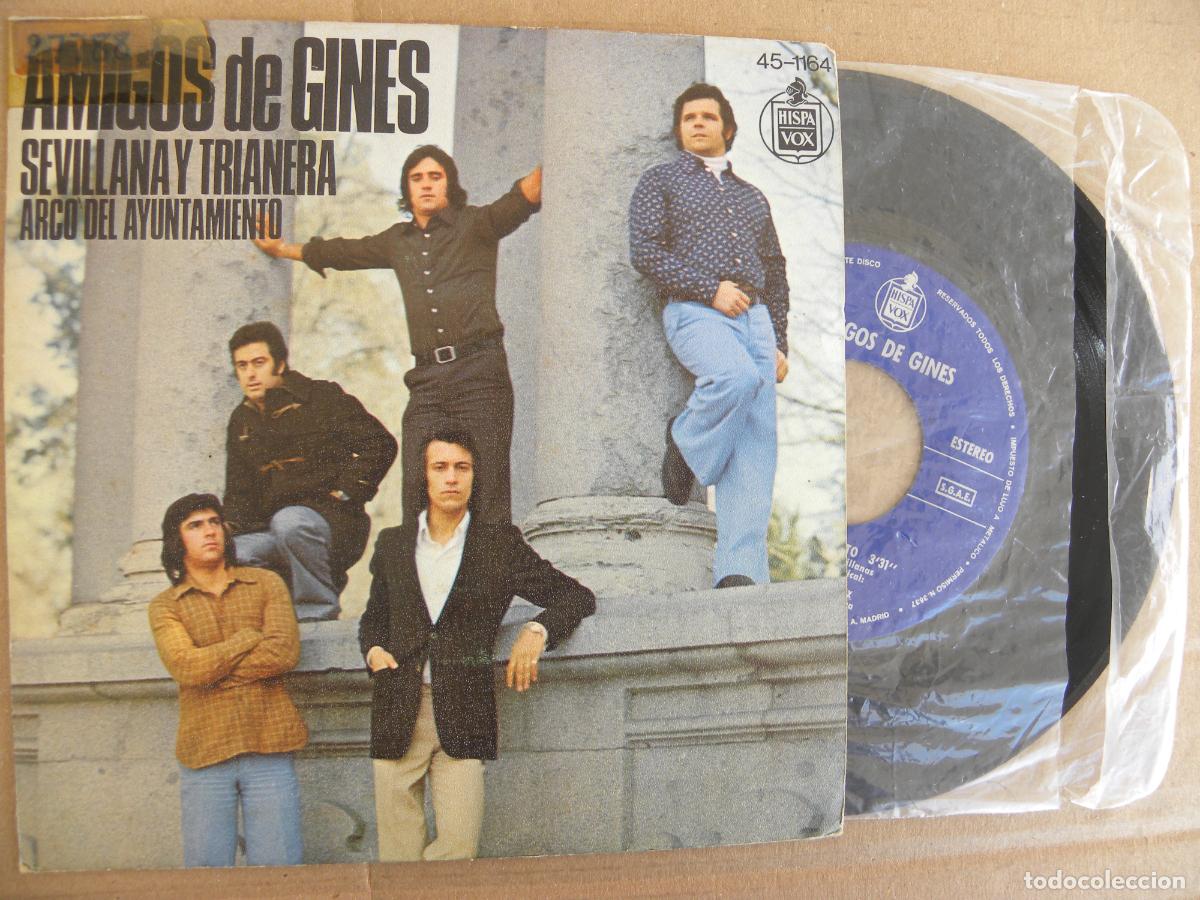 Discos de vinilo: AMIGOS DE GINES -SEVILLANA Y TRIANERA -SINGLE 1975 -BUEN ESTADO