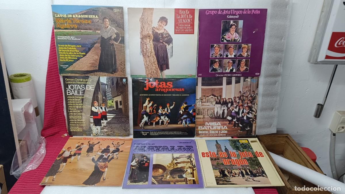 Disques de vinyle: LOTE DE 9 LP DISCOS JOTAS ARAGONESAS.TERESA AGUIRRE,MISA BATURRA,JOTAS DE BAILE,VER FOTOS
