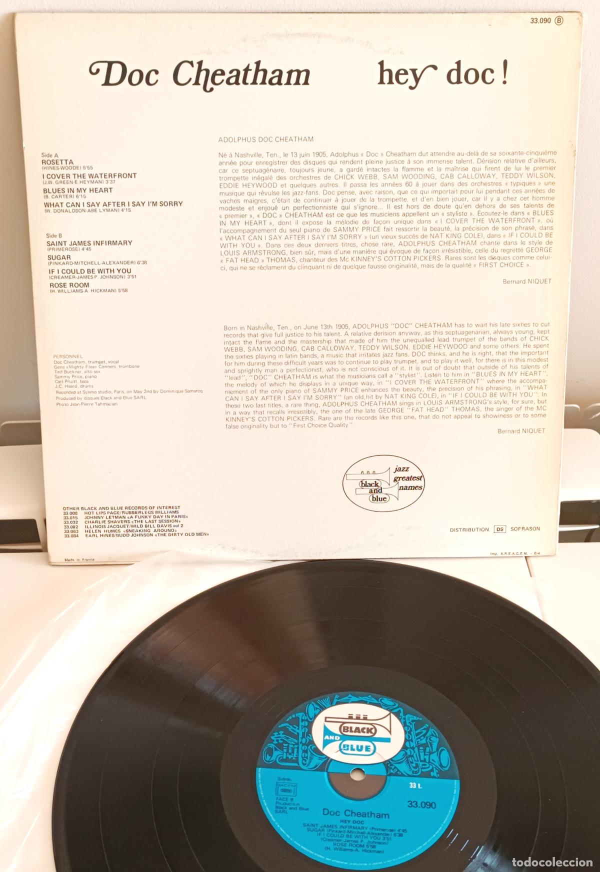 Discos de vinilo: DOC CHEATHAM - HEY DOC BLACK AND BLUE EDIC. FRANCESA - 1976 - Foto 2