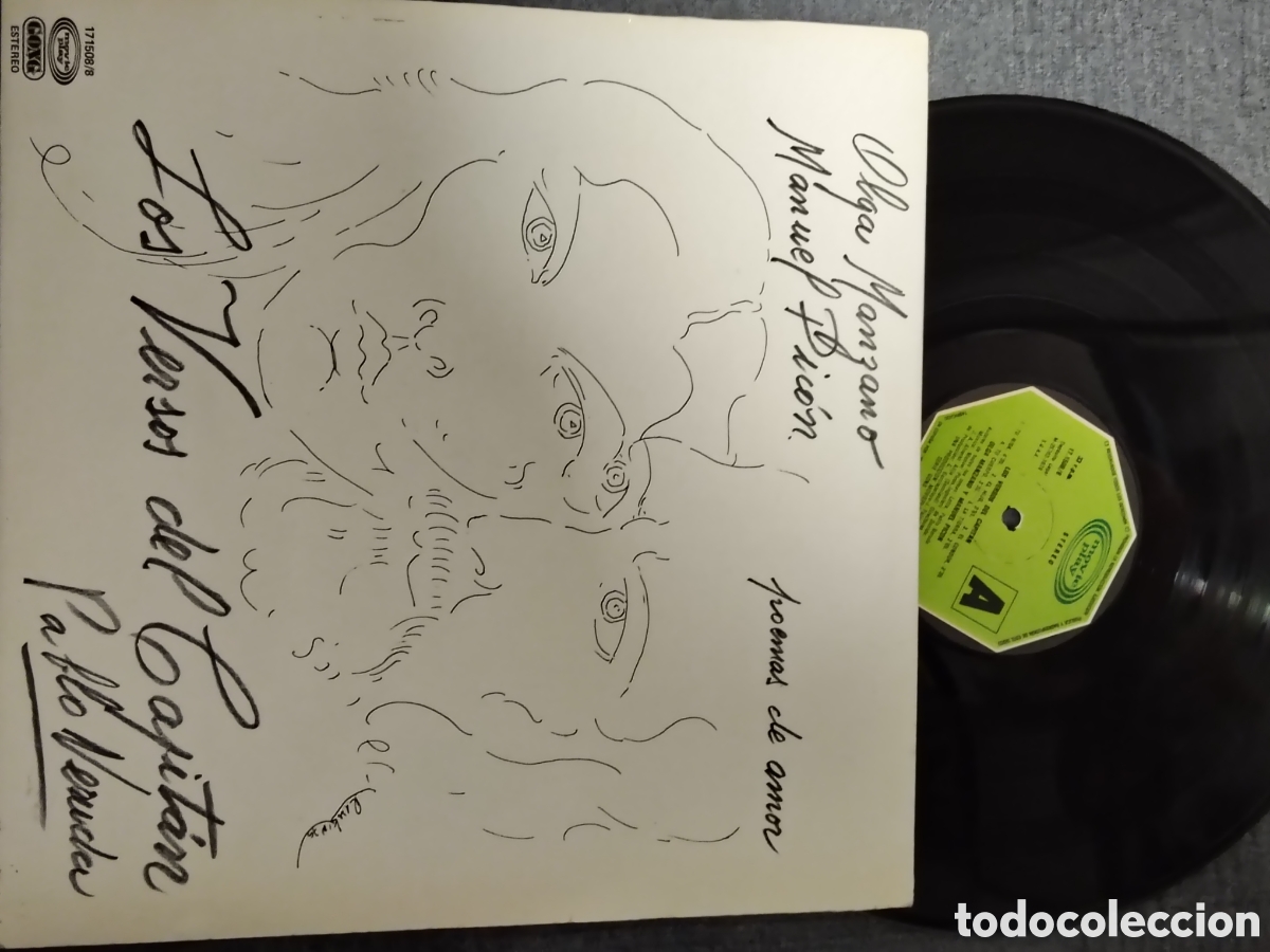 Discos de vinilo: Los versos del capit&aacute;n, con poemas de amor de Pablo Neruda musicados e interpretados por Olga Manzan
