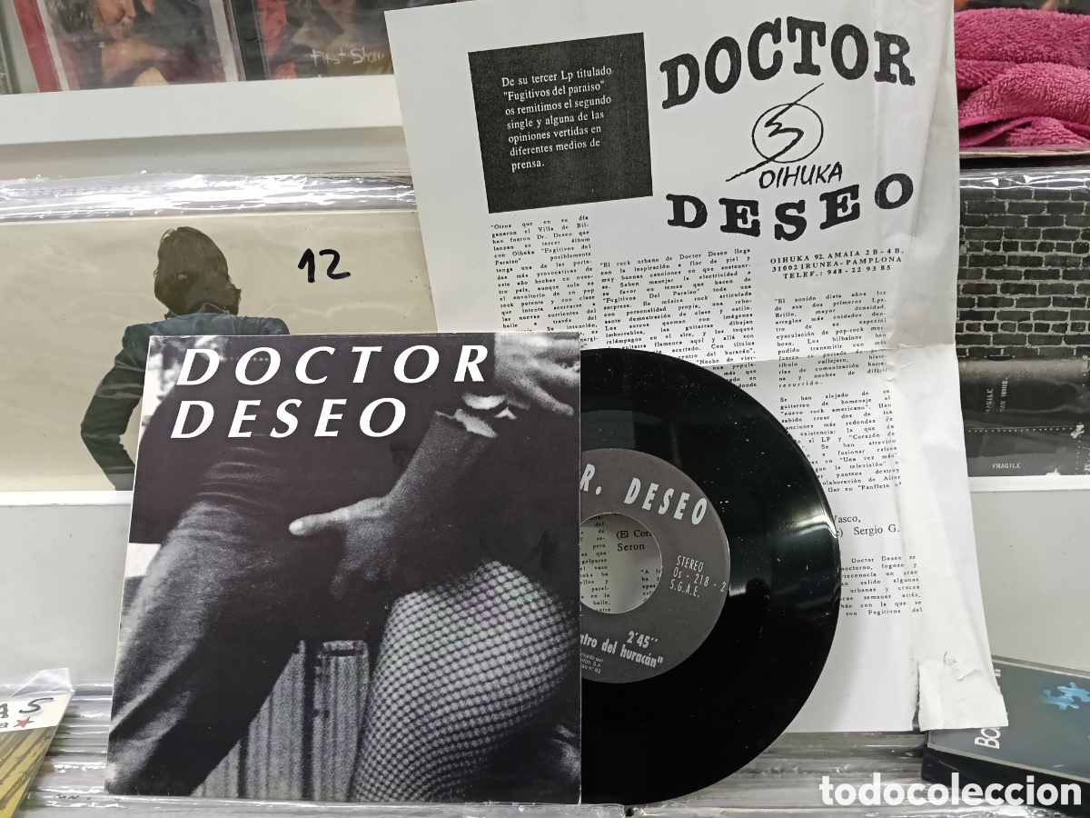 Discos de vinilo: Doctor deseo single desde el centro del hurac&aacute;n 1992 con hoja promo