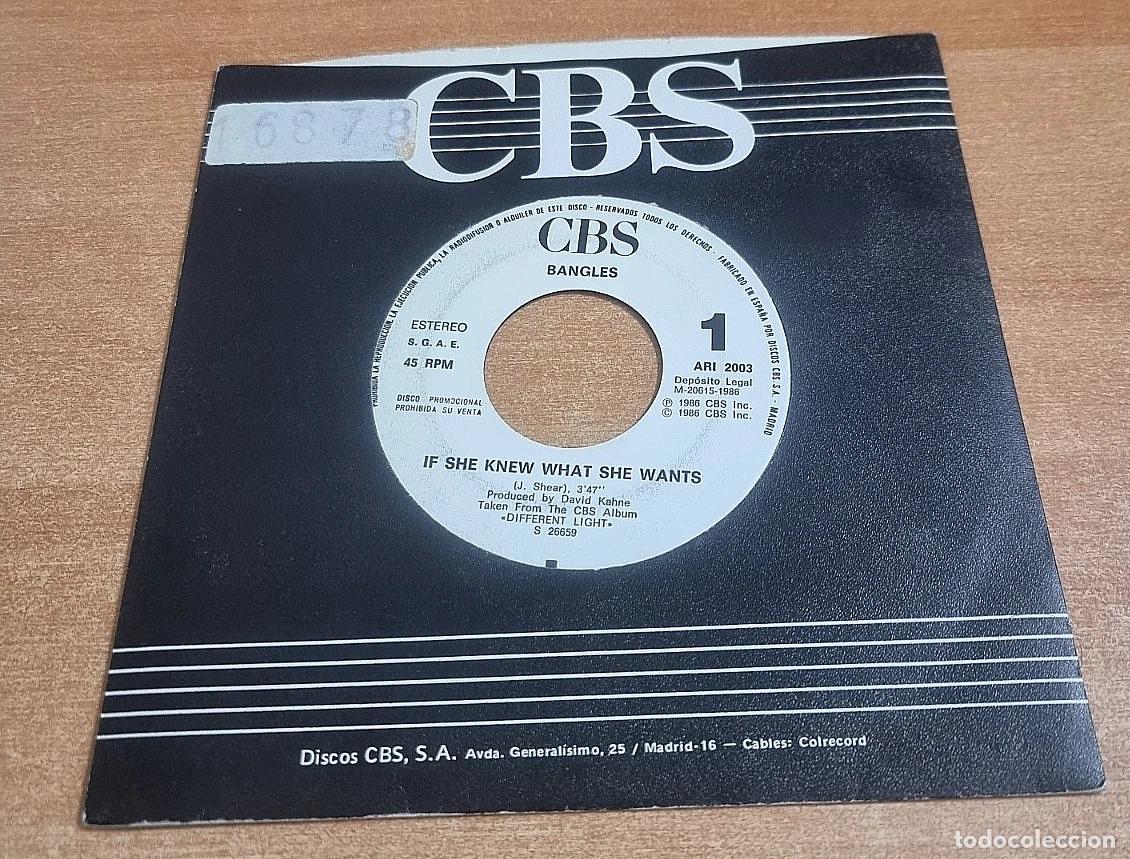 Discos de vinilo: BANGLES If she knew what she wants 7&rdquo; SINGLE VINILO PROMO DEL A&Ntilde;O 1986 ESPA&Ntilde;A CONTIENE 1 TEMA