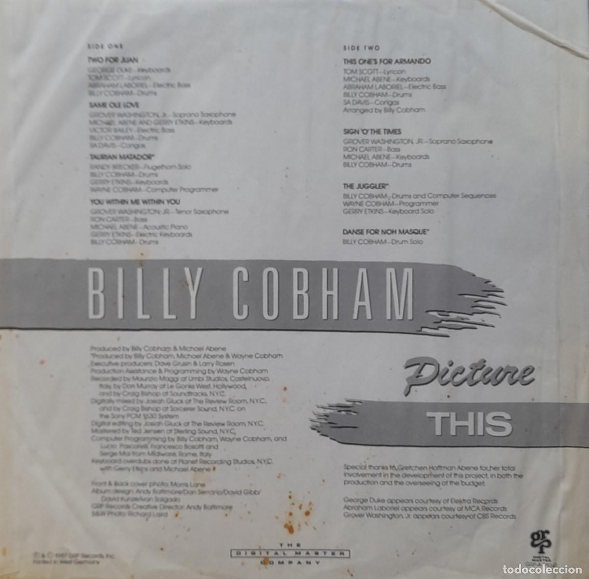 Discos de vinilo: BILLY COBHAM. Picture this. LP GRP 1987 - Foto 4