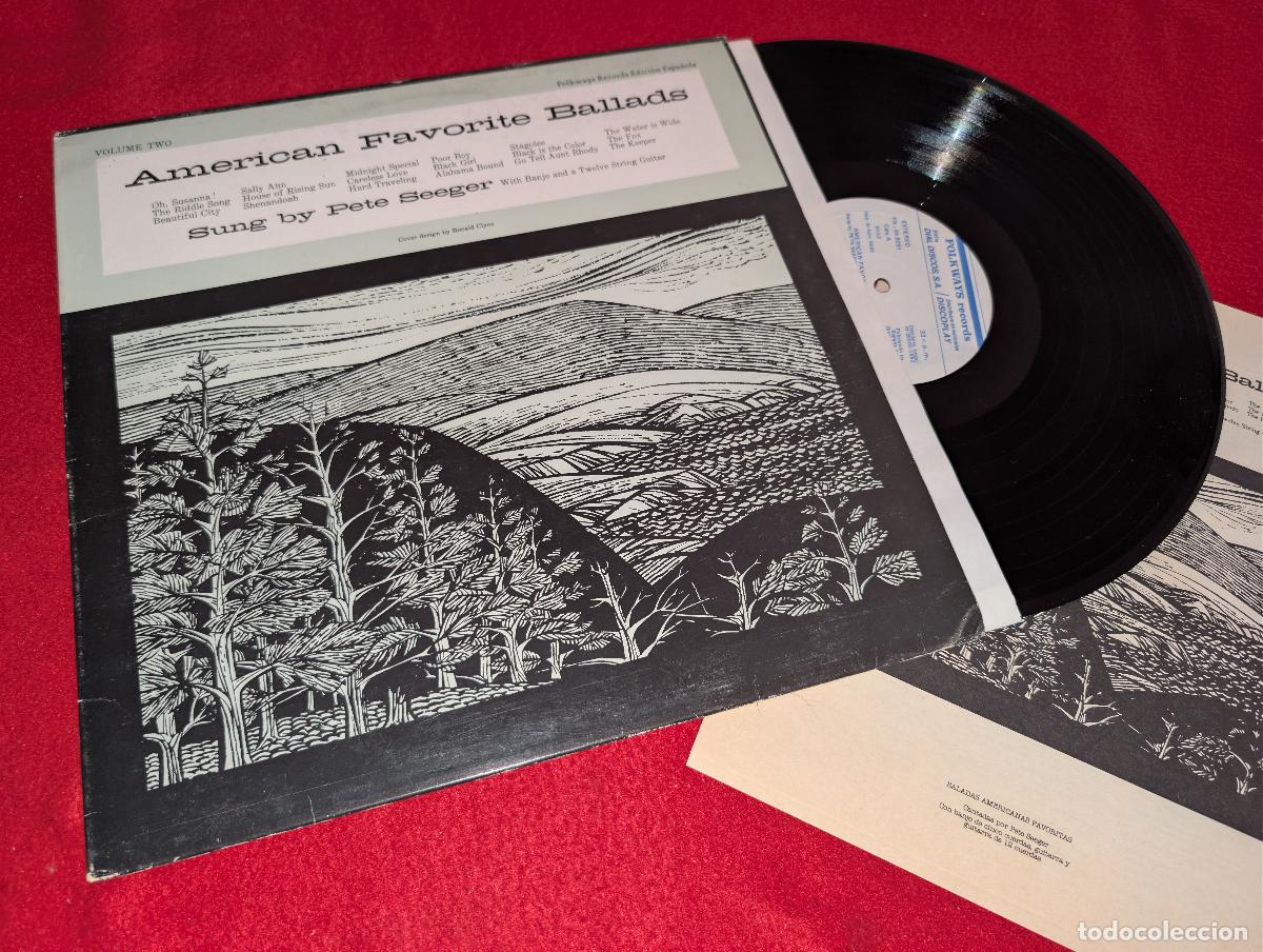 Discos de vinilo: PETE SEEGER AMERICAN FAVORITE BALLADS Vol.2 LP 1983 FOLKWAYS EDICION ESPA&Ntilde;OLA SPAIN