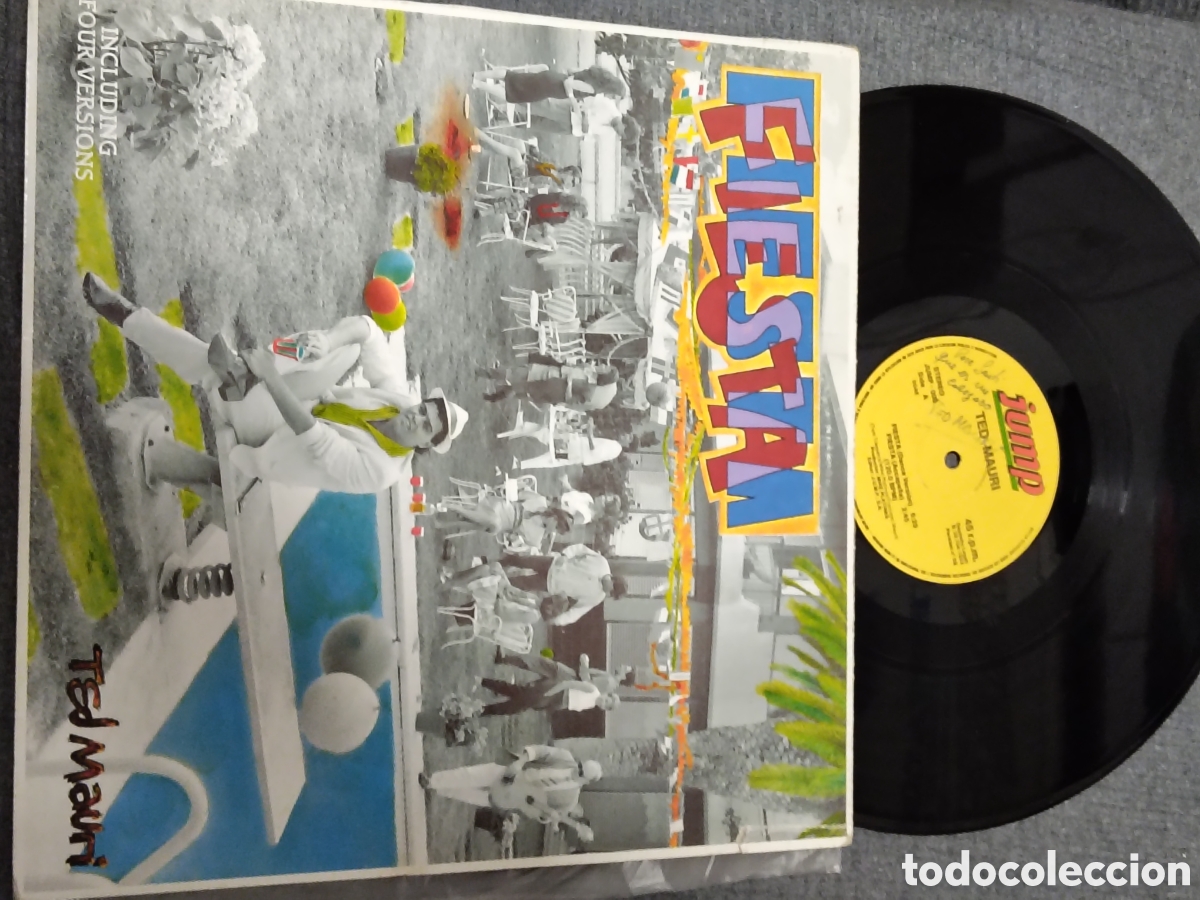 Disques de vinyle: maxi single &rdquo;Fiesta&rdquo; de Ted Mauri firmado