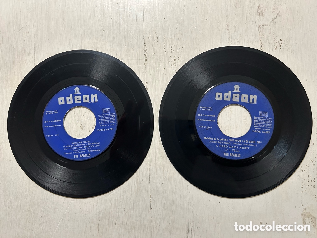 Discos de vinilo: THE BEATLES 2 EP ELEANOR RIGBY A HARD DAYS NIGHT