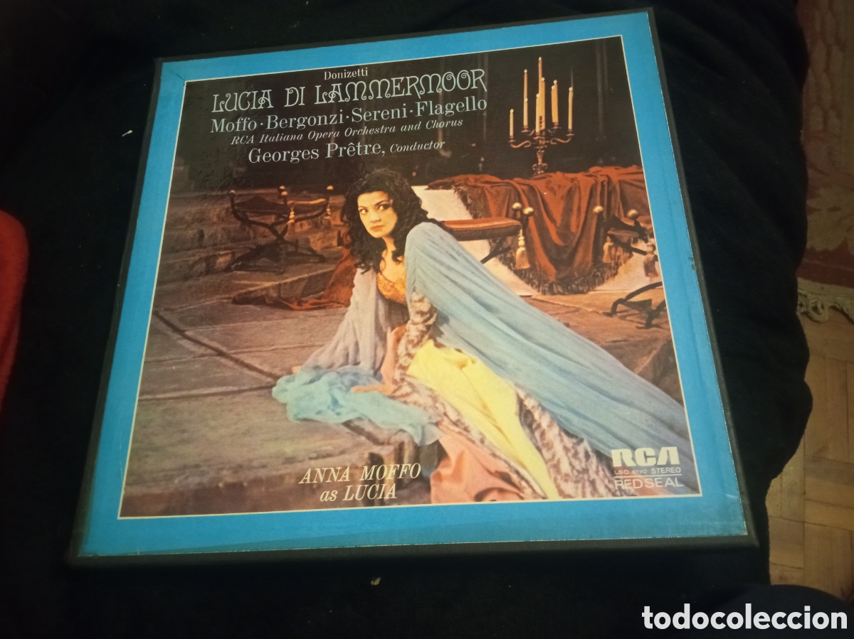 Discos de vinilo: Carpeta con 3 vinilos, Luc&iacute;a Di Lammermoor, por Anna Moffo