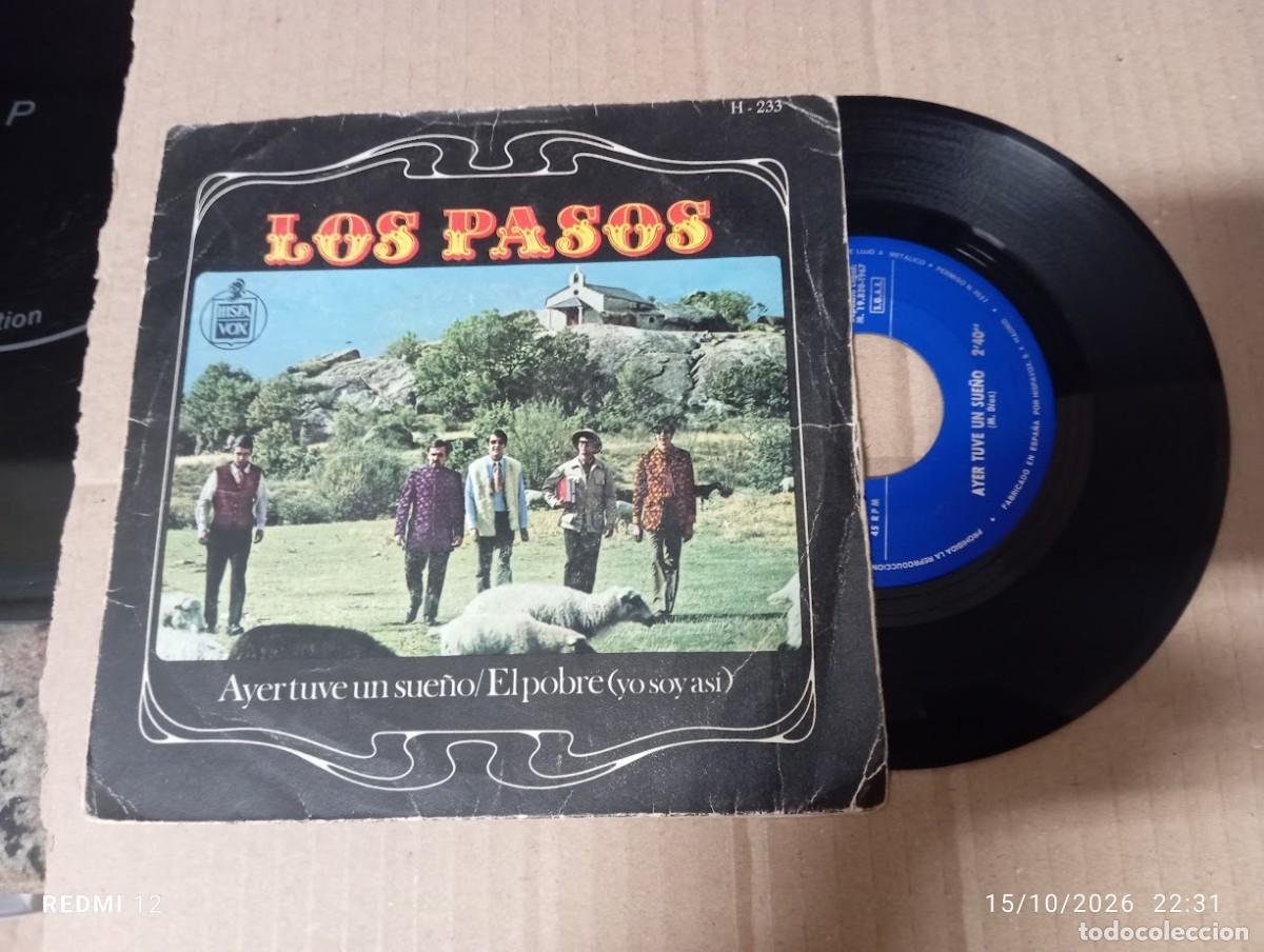 Discos de vinilo: SINGLE LOS PASOS / AYER TUVE UN SUE&Ntilde;O / HISPAVOX 1967