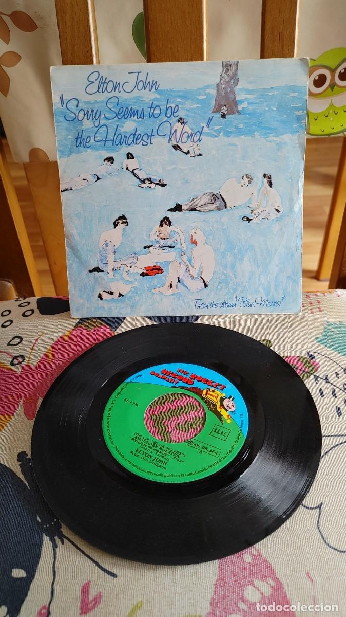 Discos de vinilo: ELTON JOHN-SINGLE SORRY SEEMS TO BE THE HARDEST WORD