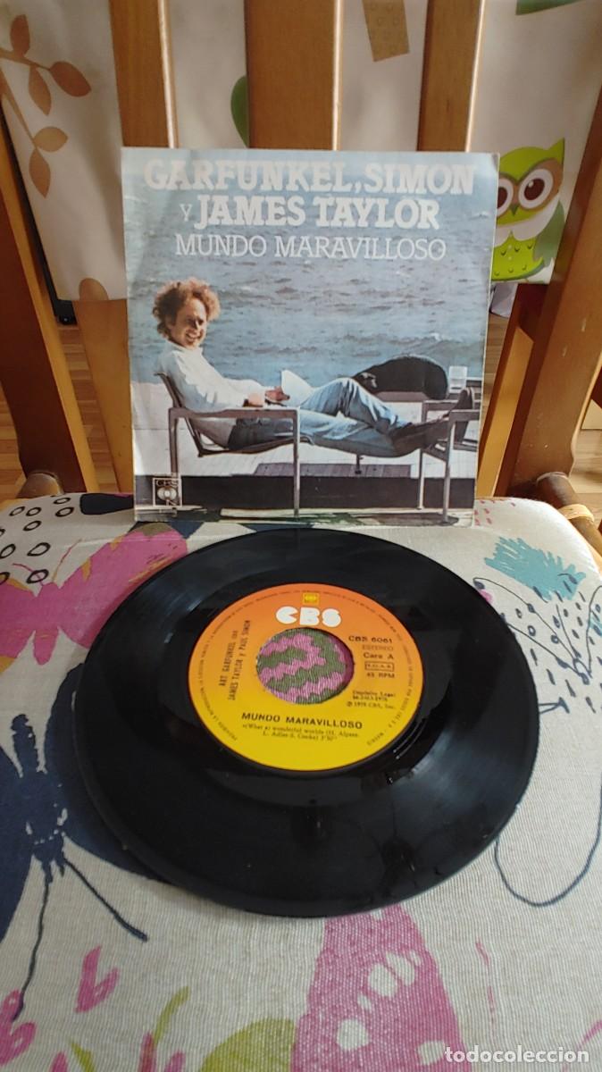 Vinyl-Schallplatten: GARFUNKEL SIMON Y JAMES TAYLOR-SINGLE MUNDO MARAVILLOSO