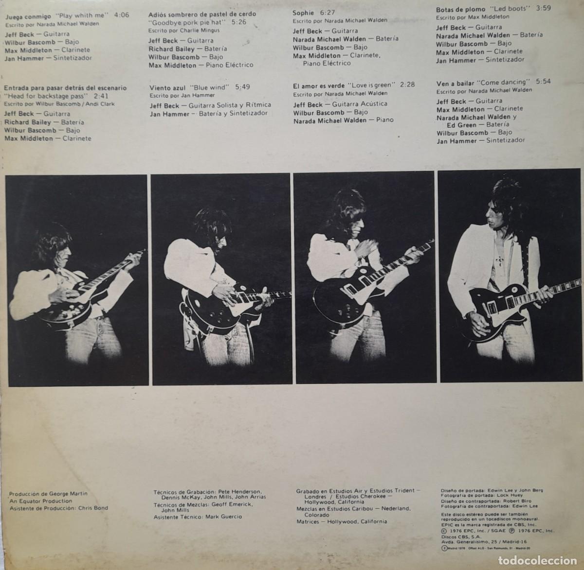 Discos de vinilo: JEFF BECK. Wired. LP Epic 1976 - Foto 2