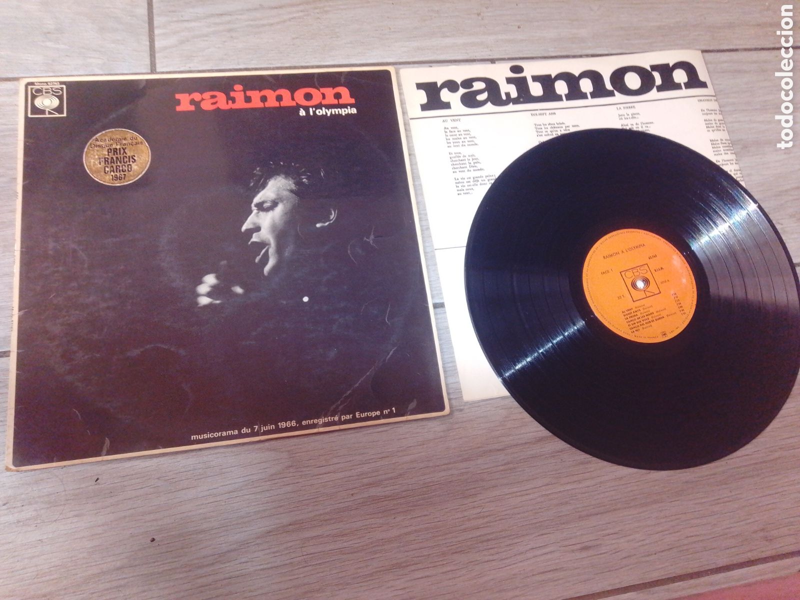 Discos de vinilo: RAIMON - A L'OLYMPIA - FRANCIA - CBS - INC ENCARTE - L -
