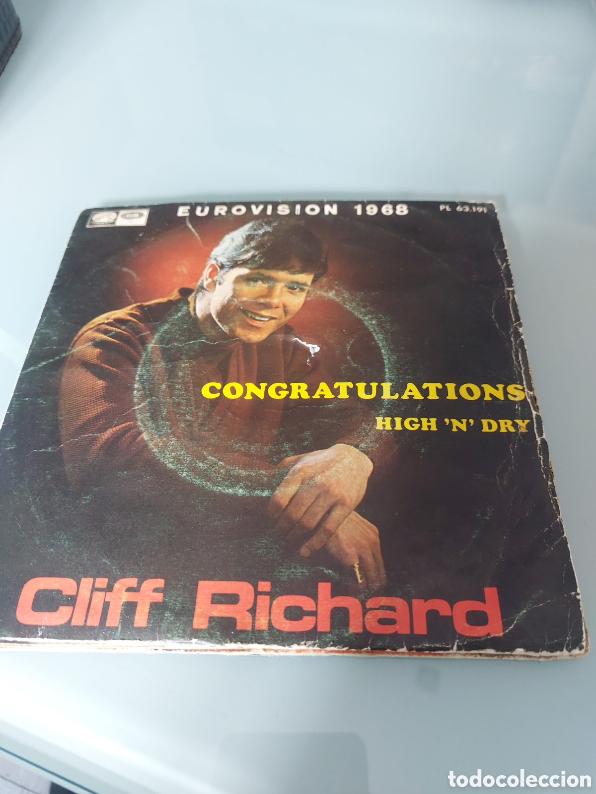 Discos de vinilo: Lote de 3 singles de Eurovisi&oacute;n original Espa&ntilde;a 1968-1973. Massiel y Cliff Richard
