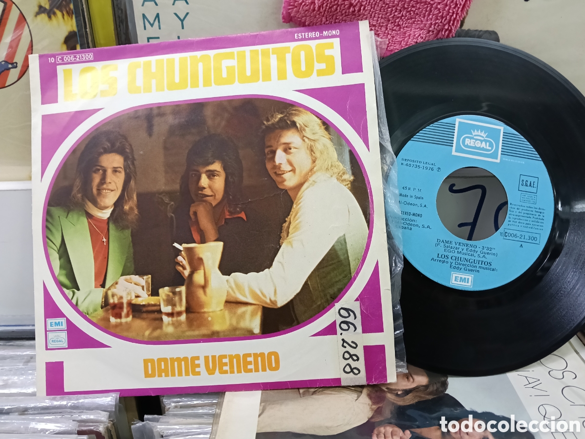 Discos de vinilo: Los chunguitos single dame veneno 1976