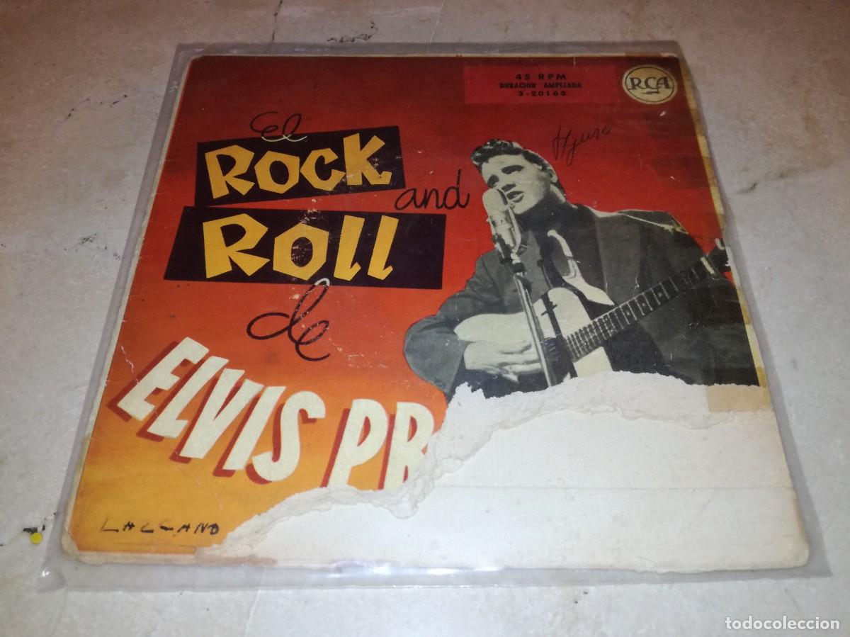 Vinyl-Schallplatten: EL ROCK AND ROLL DE ELVIS PRESLEY-SHAKE, RATTLE AND ROLL + 3-ORIGINAL ESPA&Ntilde;OL A&Ntilde;OS 50