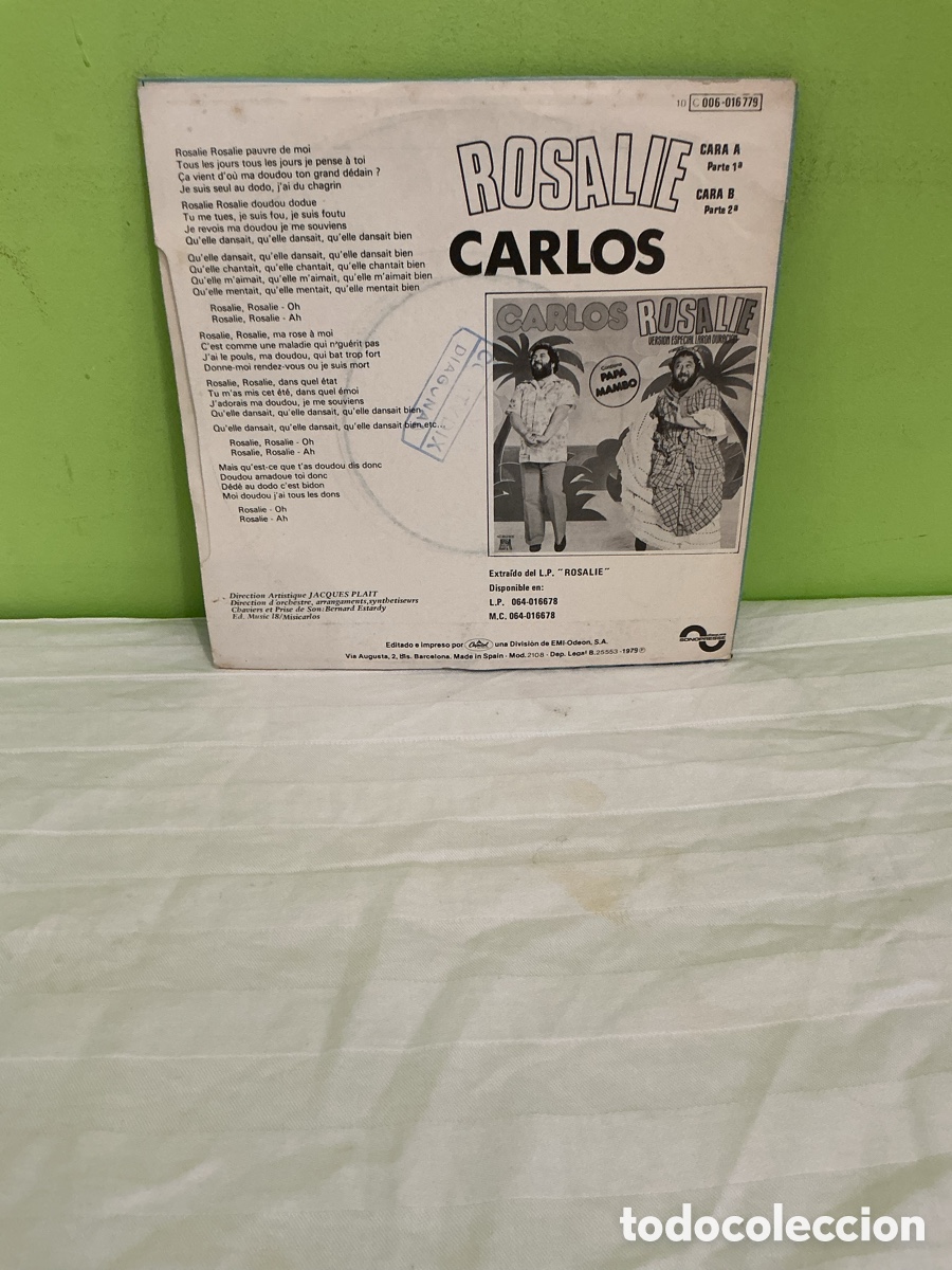 Discos de vinilo: CARLOS &ndash; ROSALIE &ndash; SINGLE VINILO 1979 - Foto 5