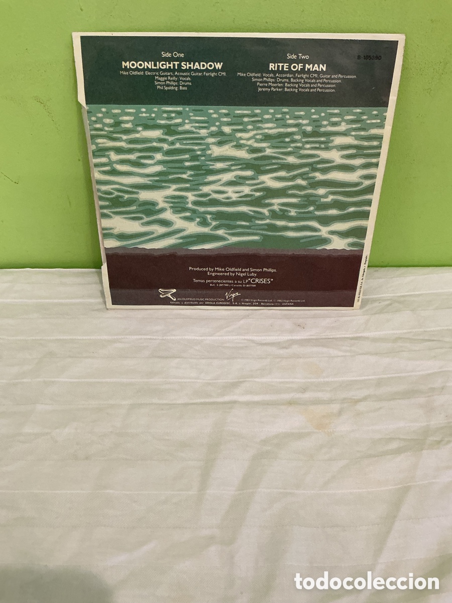 Discos de vinilo: MIKE OLDFIELD &ndash; MOONLIGHT SHADOW &ndash; SINGLE VINILO 1983 - Foto 5