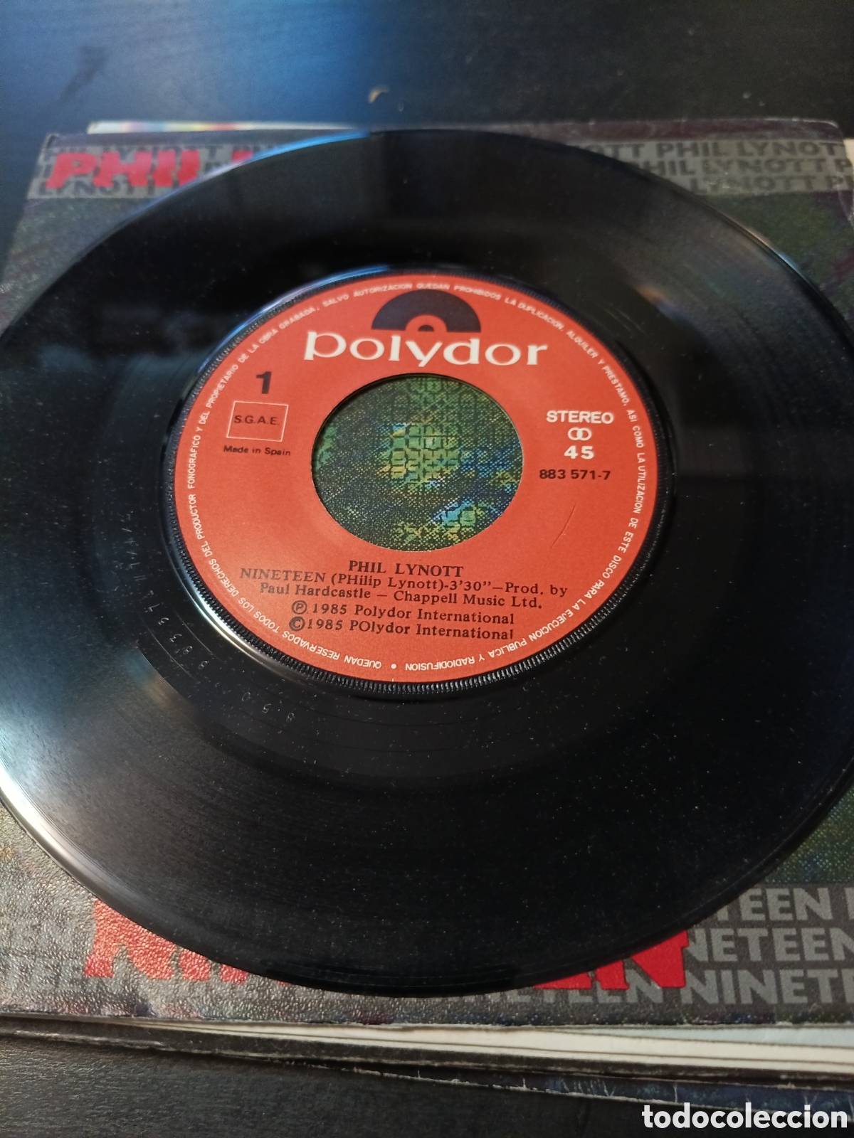 Discos de vinilo: Phil Lynott &ndash; Nineteen. Vinilo 7&rdquo; single 1985 Espa&ntilde;a - Foto 3