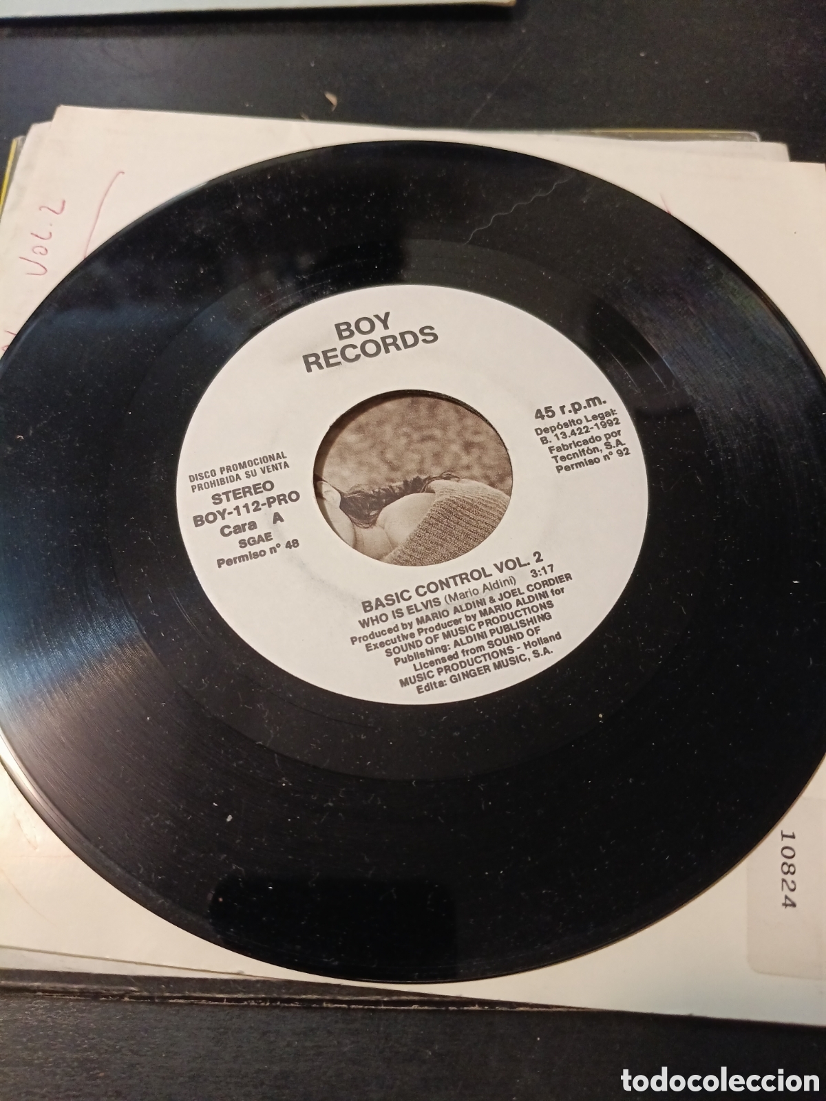 Discos de vinilo: Basic Control &ndash; Vol. 2. Vinilo 7&rdquo; single promo 1992 Espa&ntilde;a - Foto 3