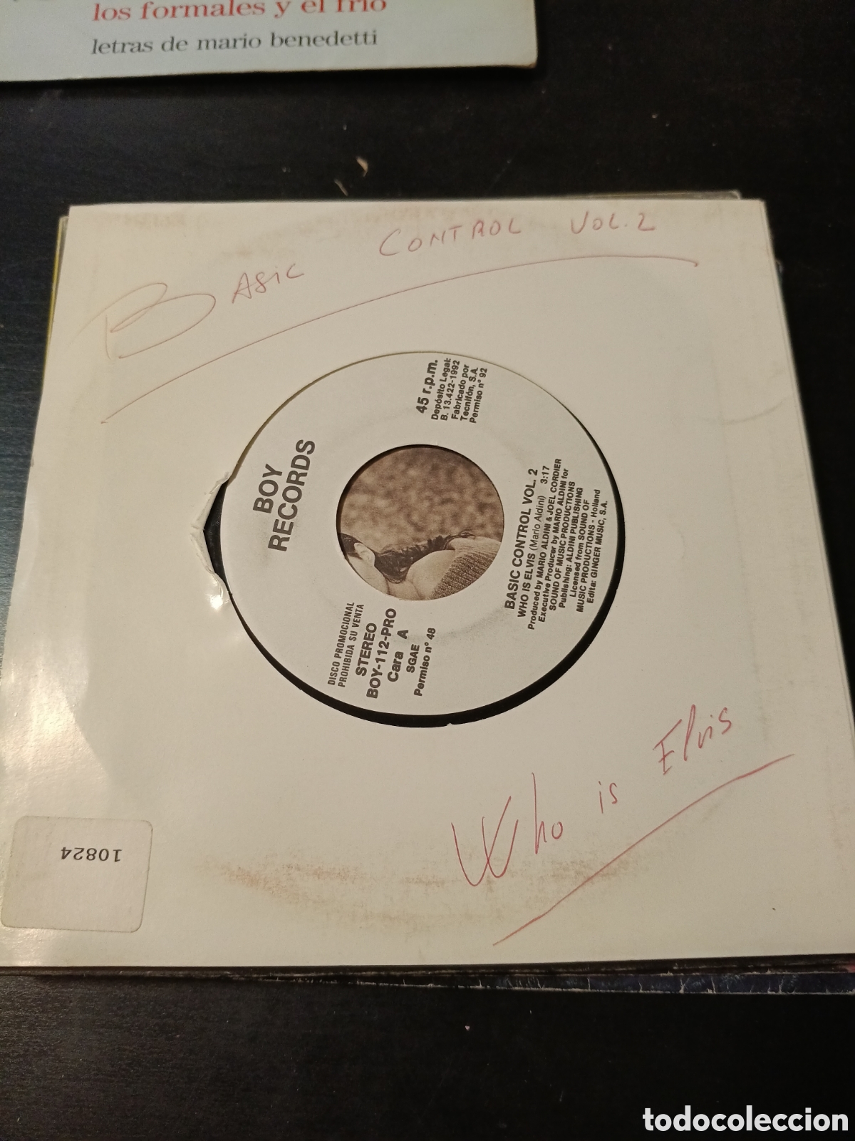 Discos de vinilo: Basic Control &ndash; Vol. 2. Vinilo 7&rdquo; single promo 1992 Espa&ntilde;a